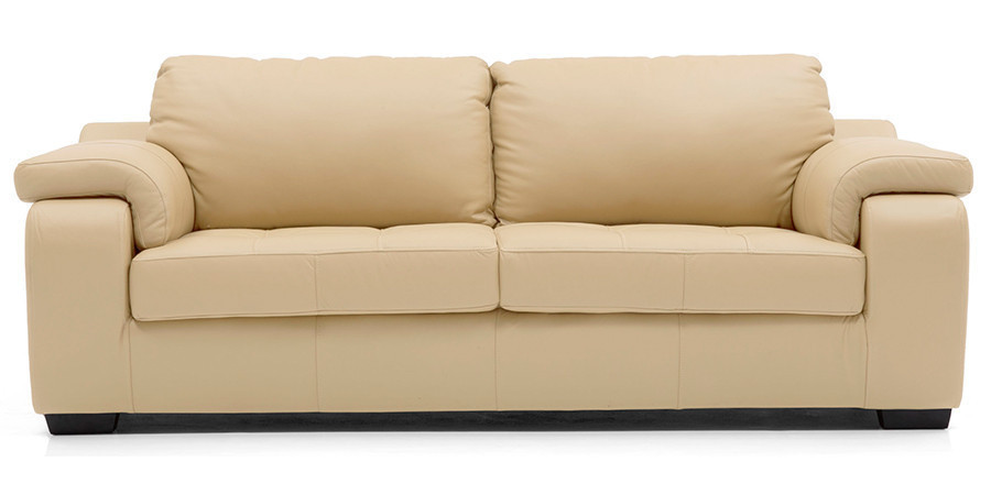Tribunal Leather Sofa (Cream)